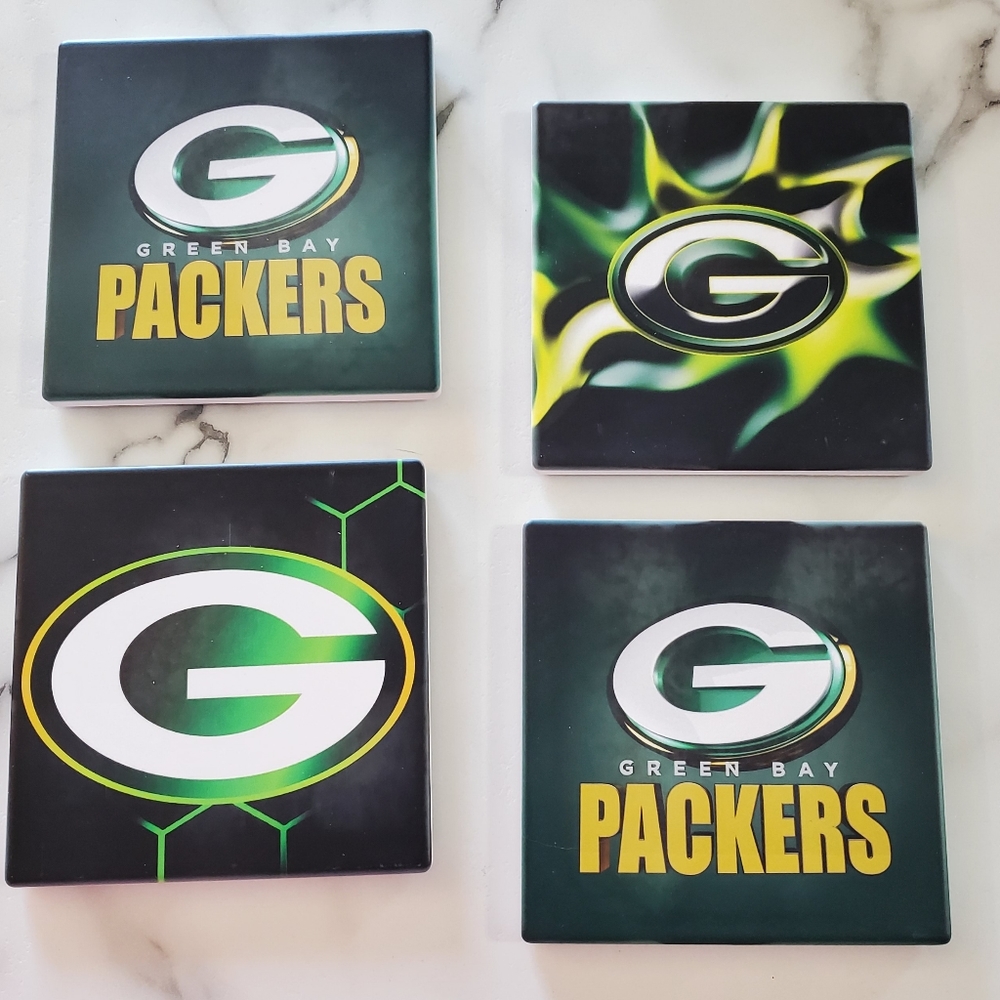 Green Bay Packers 4 Pack Sandstone Coasters